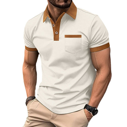 Herren Polohemd Modern mit Brusttasche und Kontrastfarben