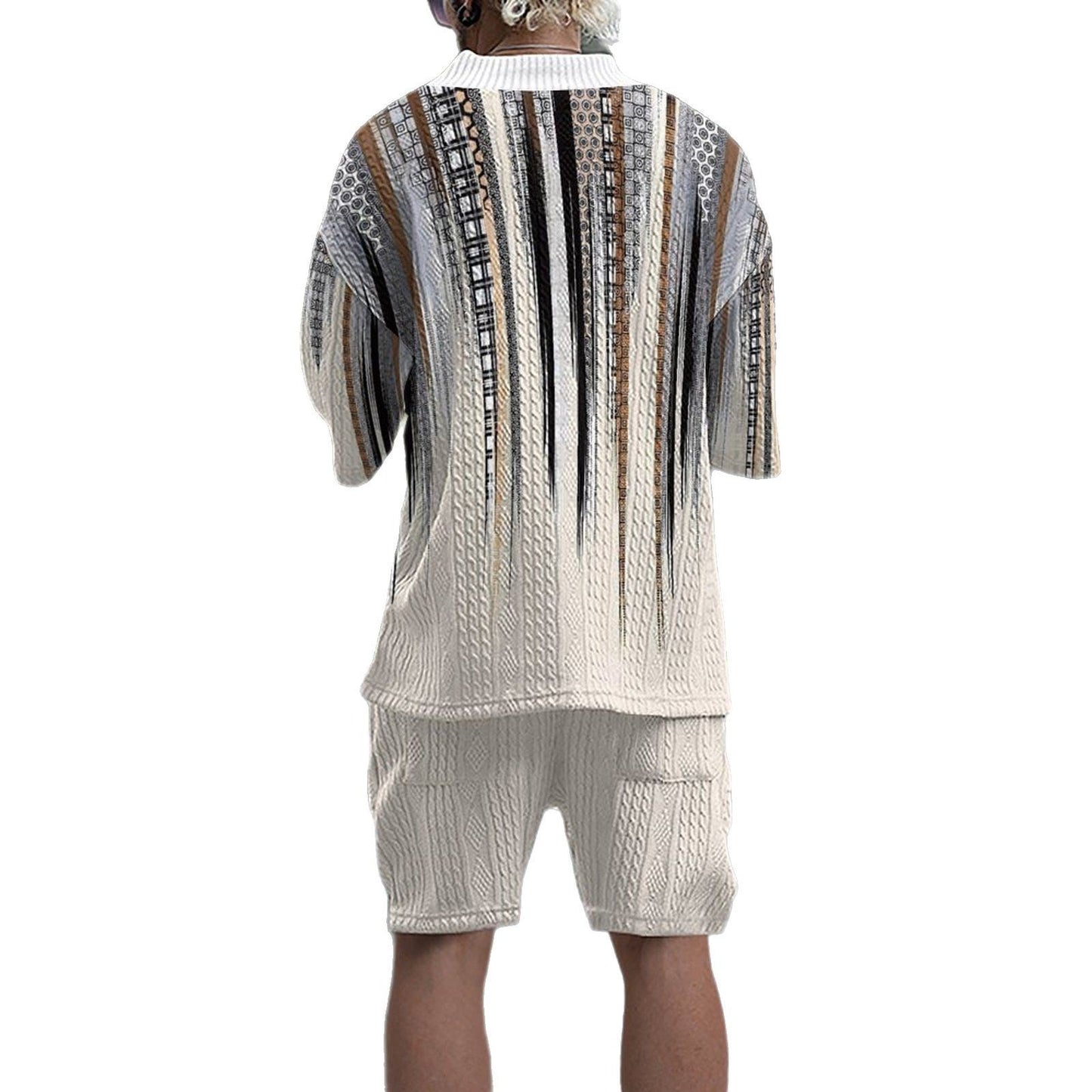 Herren Strickpulli Tiefes V mit Muster Modern