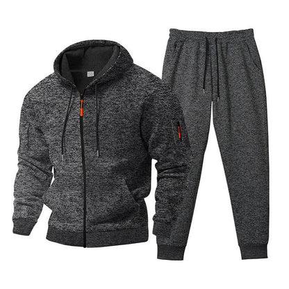 Herren Sportanzug Kapuzenpullover mit Reißverschlusstaschen