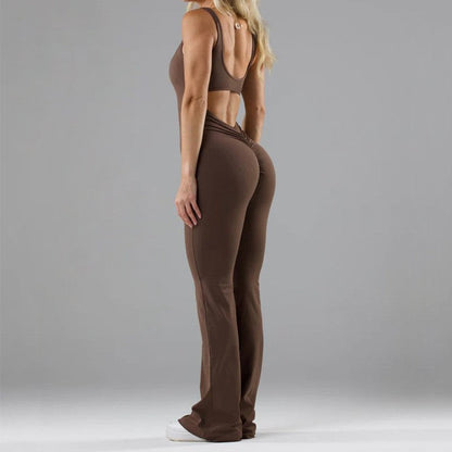 Damen Jumpsuit Sportlich Flared mit Weichem Stoff
