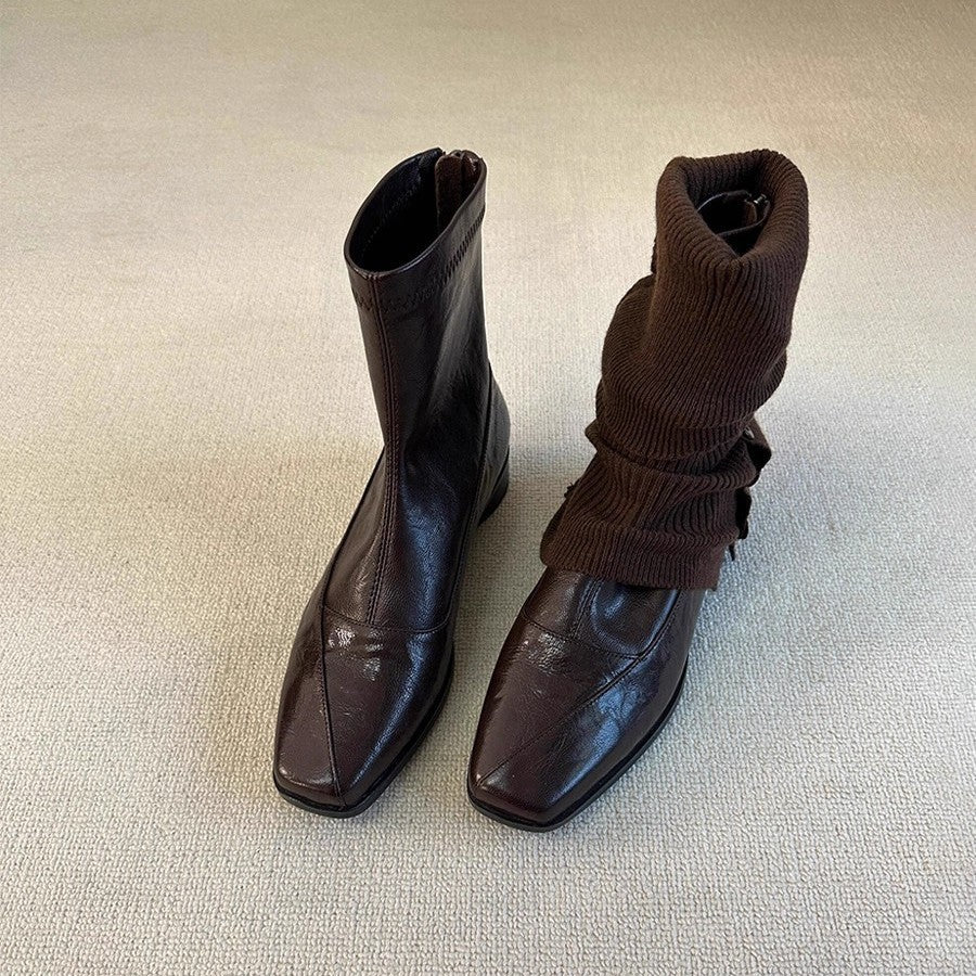 Damen Chelsea Boots Spitze Elegant Schwarz