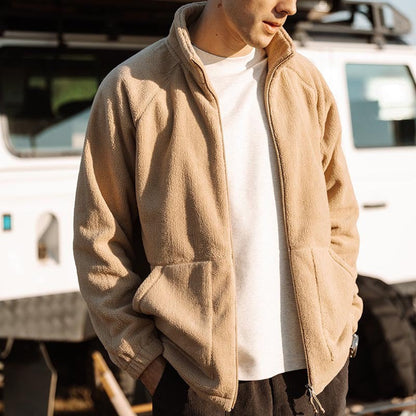 Herren Fleecejacke Warm mit Kragen und Taschen - BerlinGlamour