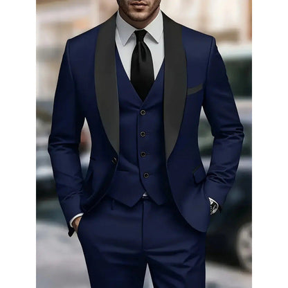 Herren Smokinganzug Eleganter Klassiker Mit Paspeltaschen