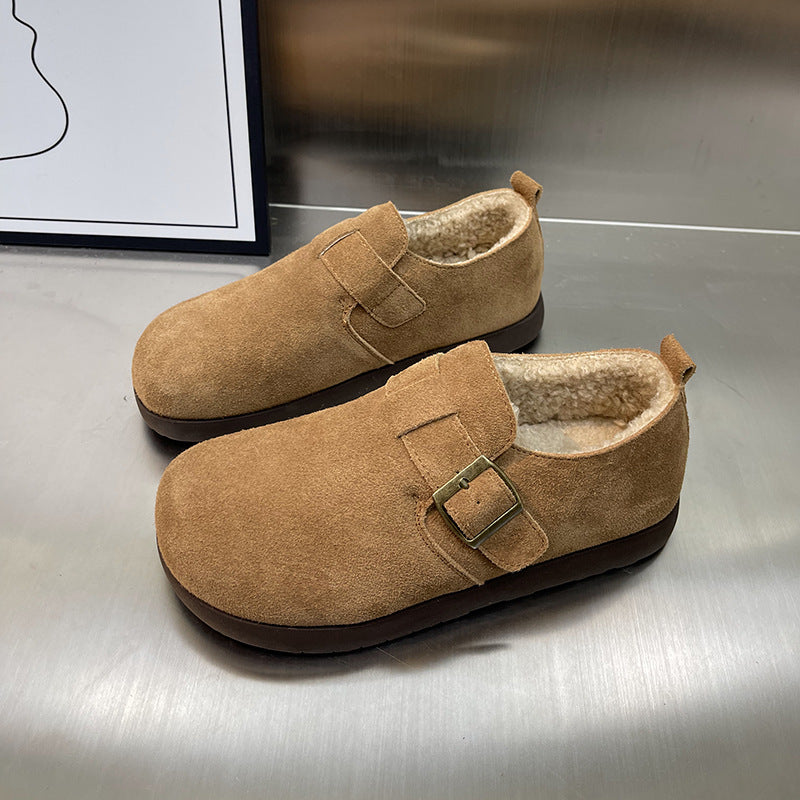 Damen Clogs Weiches Wildleder Bequem Kuschelig