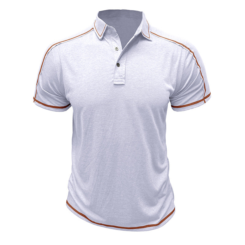 Herren Poloshirt Sportlich Kontrastnähte Modern