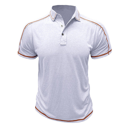 Herren Poloshirt Sportlich Kontrastnähte Modern