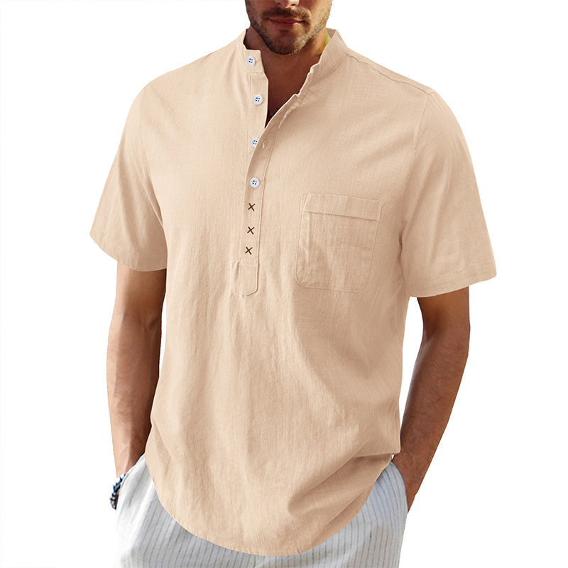 Herren Henley-Shirt Kurzarm atmungsaktiv mit Knopfleiste - BerlinGlamour