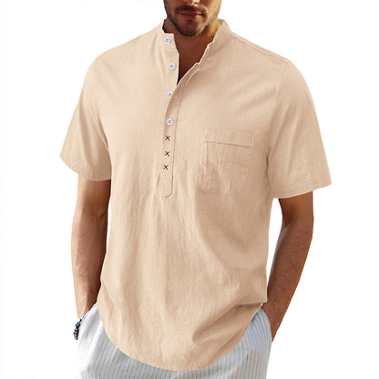 Herren Henley-Shirt Kurzarm atmungsaktiv mit Knopfleiste - BerlinGlamour