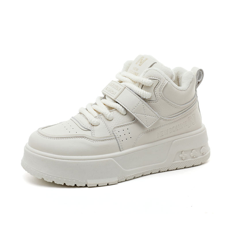 Damen Sneaker High-Top gefüttert mit Klettverschluss Schwarz