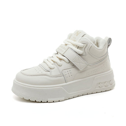 Damen Sneaker High-Top gefüttert mit Klettverschluss Schwarz