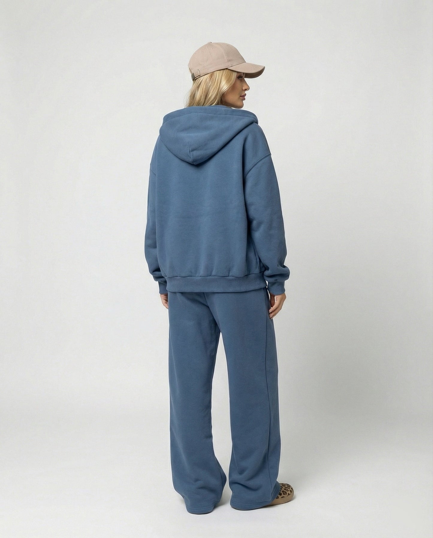 Damen Joggingset Velours Soft mit Hoodie und Kängurutasche