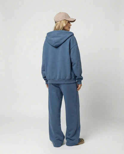 Damen Joggingset Velours Soft mit Hoodie und Kängurutasche