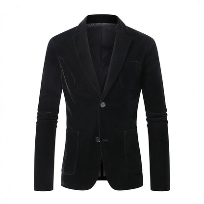 Herren Samtblazer Elegant Schlanker Schnitt Modern