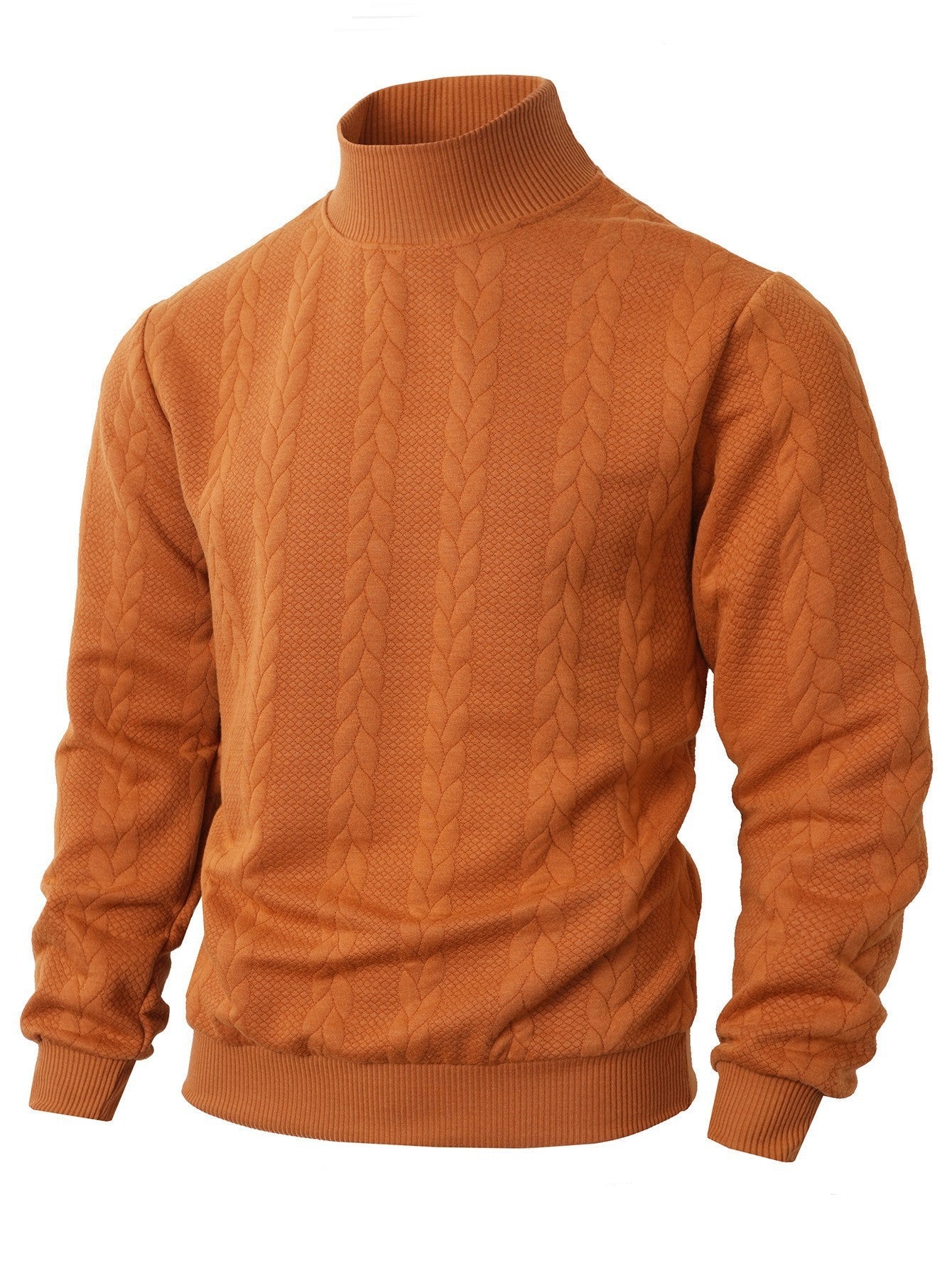 Herren modischer Pullover mit strukturiertem Stehkragen Berlin-Glamour