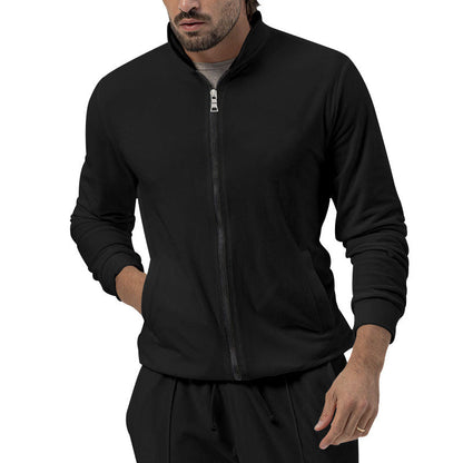 Herren Sweatjacke Sportlich Moderne Stehkragen Taschen