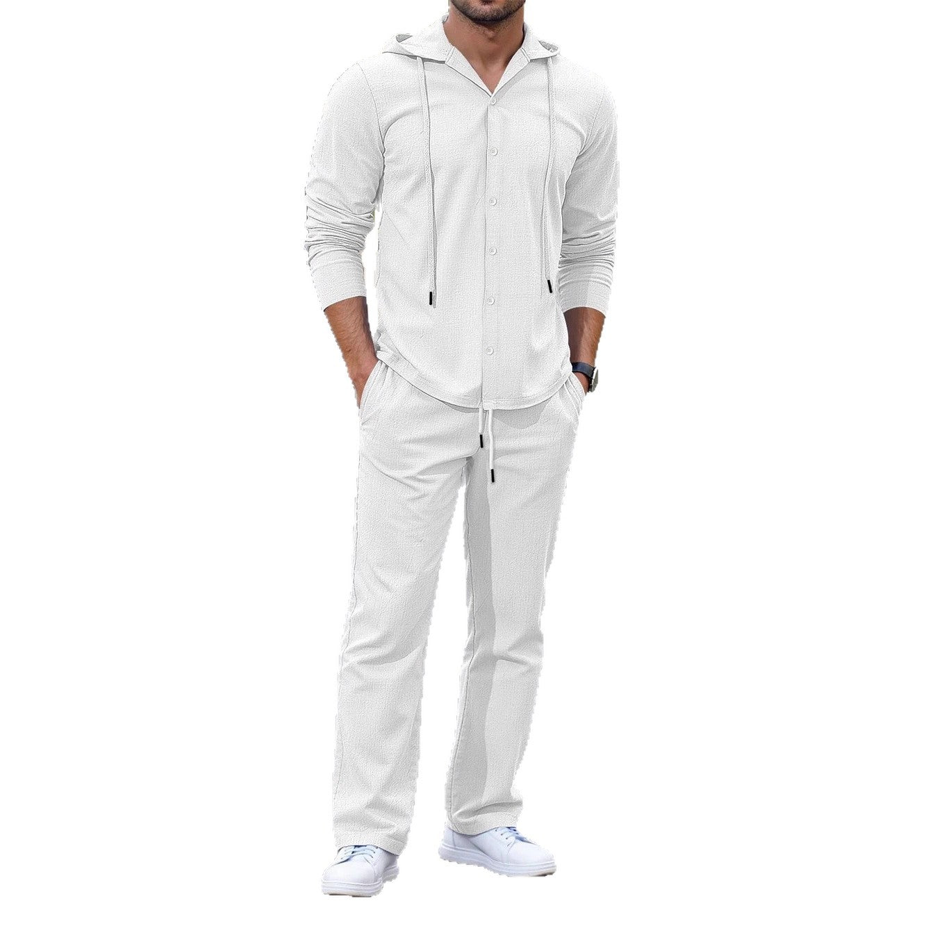 Herren Freizeit Outfit mit Kapuze und Taschen Sportlich