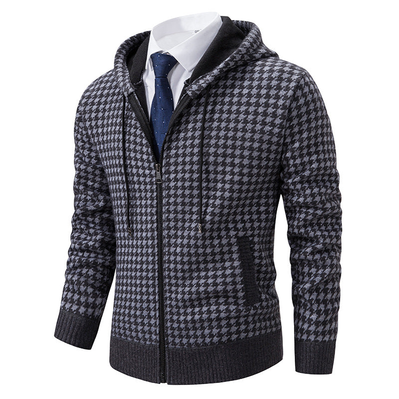 Herren Strickjacke Kapuze Bequem Elegante - BerlinGlamour