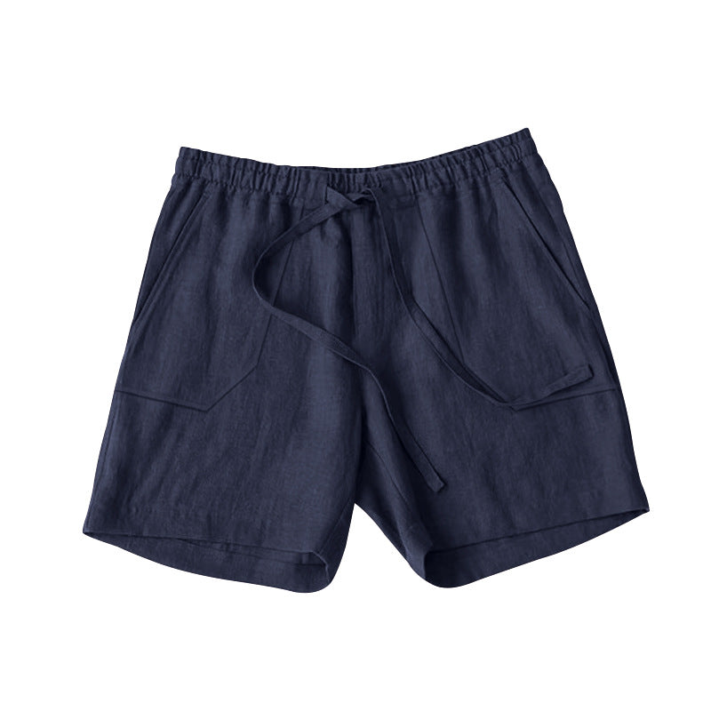 Herren Leinen Shorts Bequem Elastisch Sommer