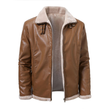 Herren Lederjacke Schwarz Warm Mit Innenfutter