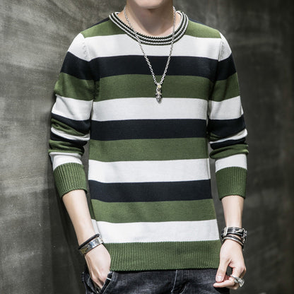 Herren Pullover Streifen Weich Baumwolle Modern