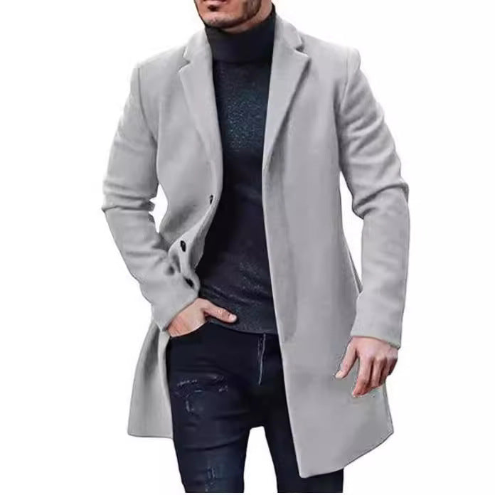 Herren Mantel Eleganter Wintermantel Schwarz Modern - BerlinGlamour
