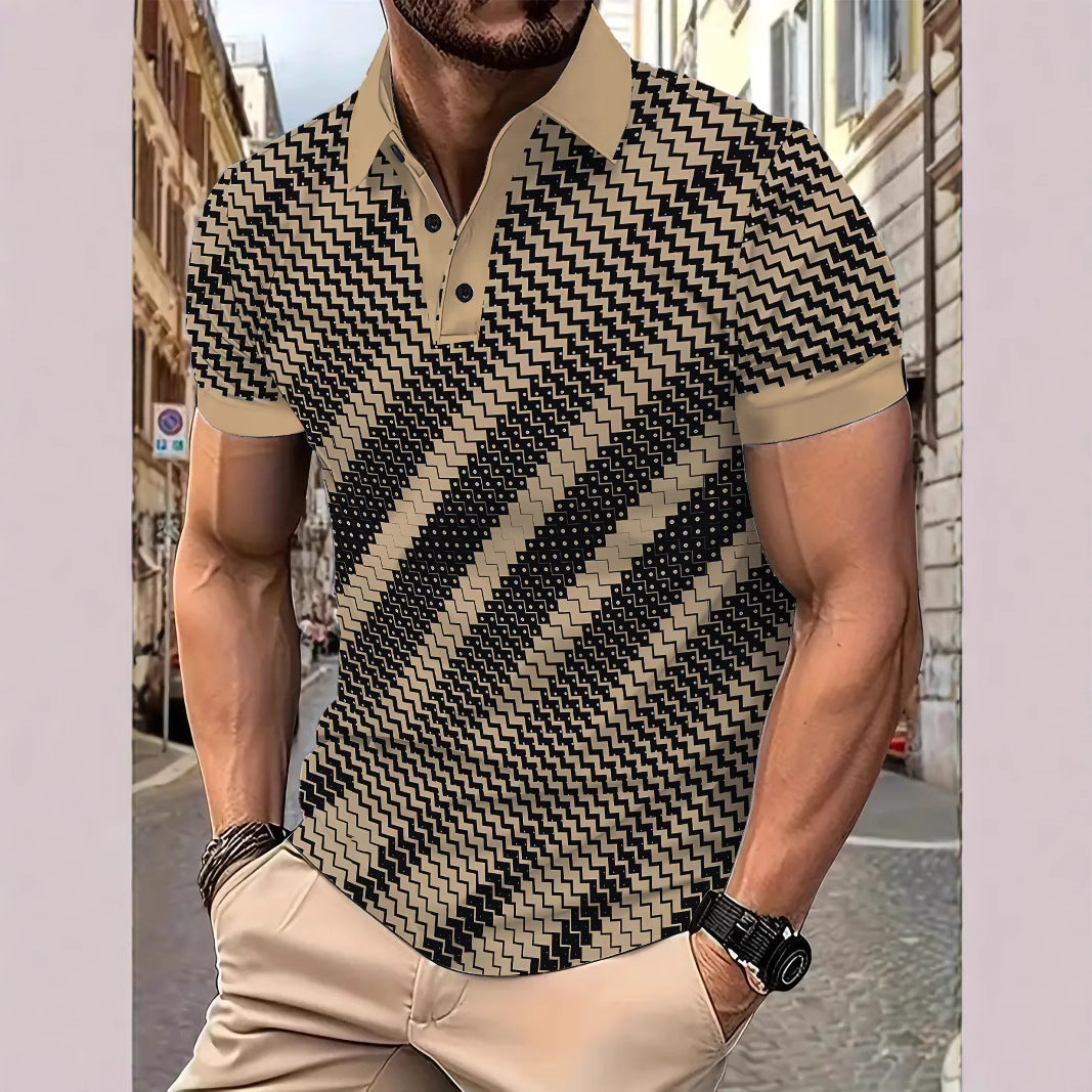 Herren Poloshirt Modern Geometrisch Design Berlin Style - BerlinGlamour