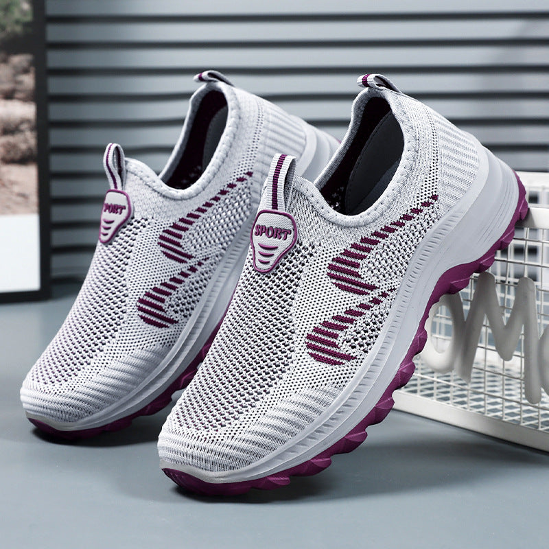 Damen Sport Schuhe Elastisch Strickdesign Freizeit - BerlinGlamour