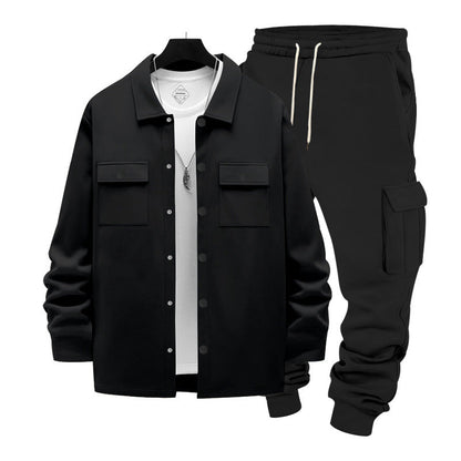 Herren Jogginganzug Lässig Overshirt Set Sportlich