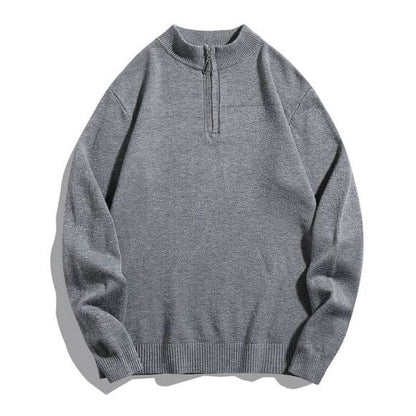 Herren Pullover Stehkragen Reißverschluss Modern Stilvoll
