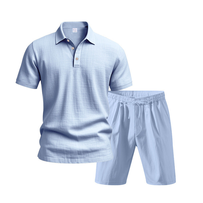 Herren Sport-Outfit Polohemd Kurze Hosen Sommer