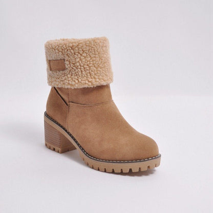 Damen Stiefel Weiches Kunstfell Robust Winterstiefel