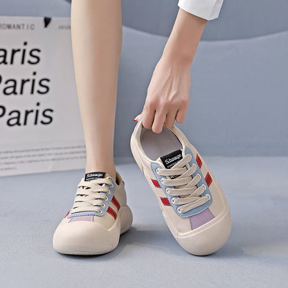 Damen Sneaker Sportlich Atmungsaktiv Weiße Sneaker