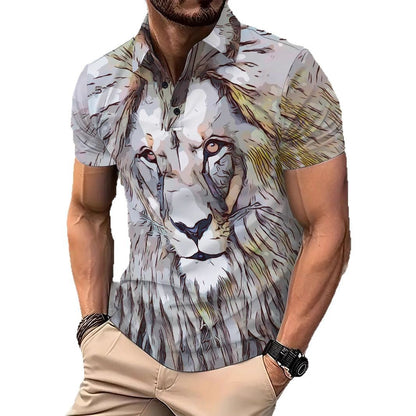 Männer Kurzarmhemd mit coolem Tiermuster Modern