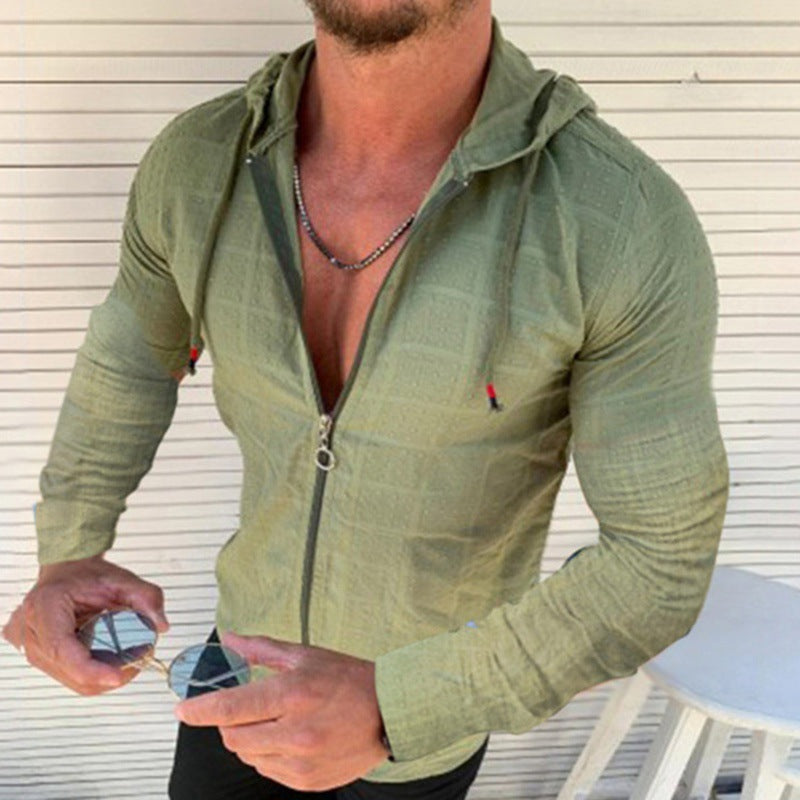 Herren Kapuzenoberteil Modern mit Reißverschluss und Trend Design