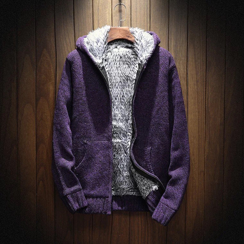 Herren Kapuzenjacke Weich Warm Mit Seitentaschen