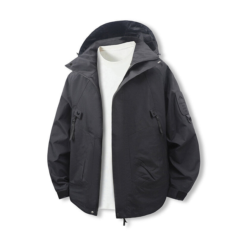 Wasserabweisende Outdoor-Jacke Herren Funktionsjacke Verstellbar