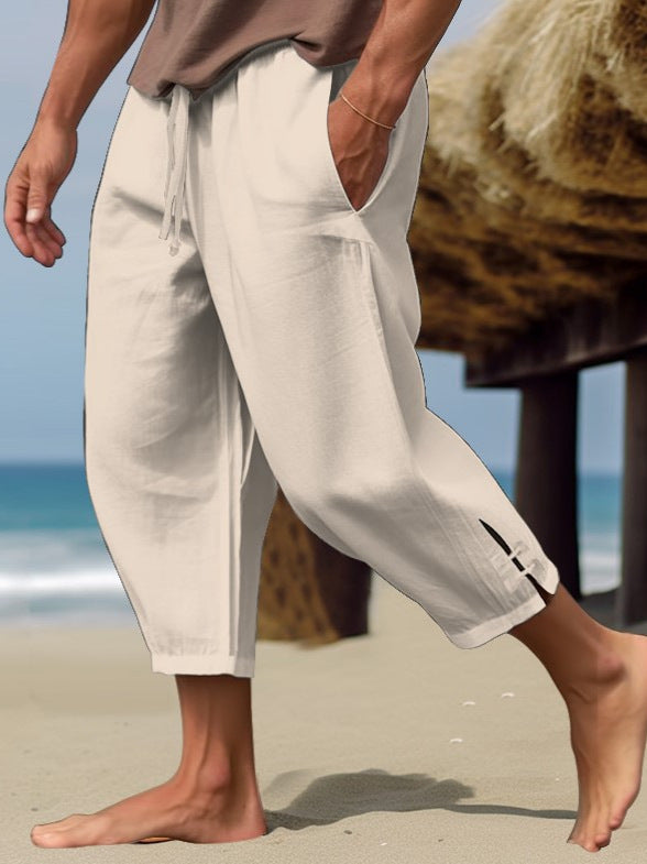 Herren Strandhose Bequem Mit Taschen Sommerhose
