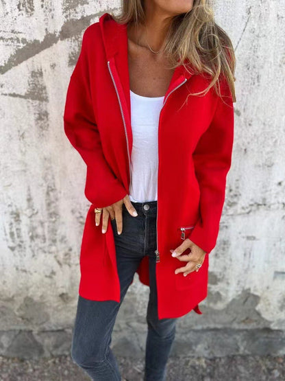 Stylische Damenjacke mit Kapuze Warm und Gemütlich