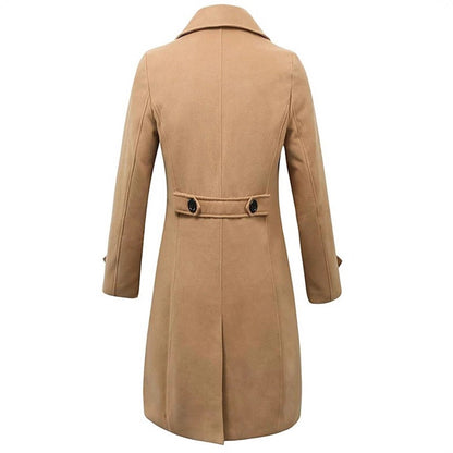 Herren Wollmantel Klassisch Winterwarm Elegant