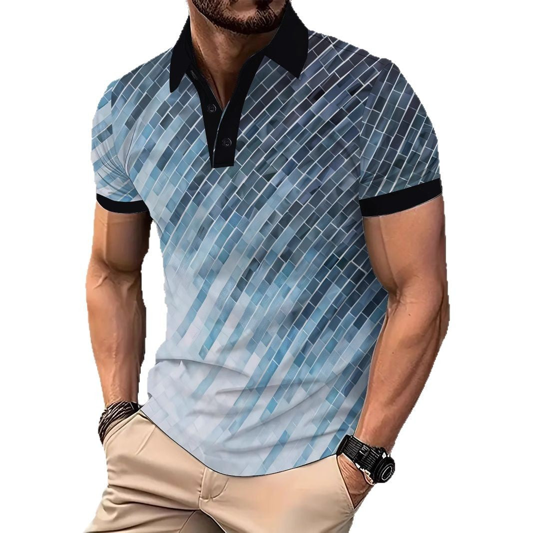 Herren Poloshirt Kurzarm Grafik Design Berlin Style
