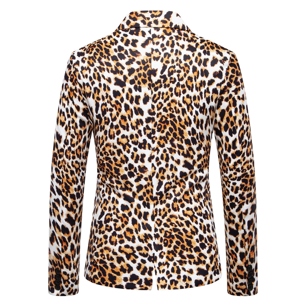Herren Blazer Modisch Leopardenmuster Anzugjacke Elegant