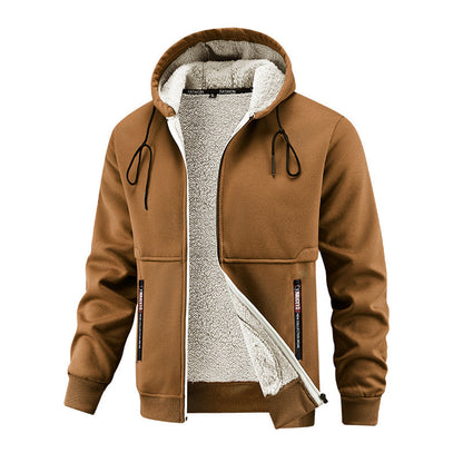 Herren Kapuzenjacke Warm Kuschelig Taschen