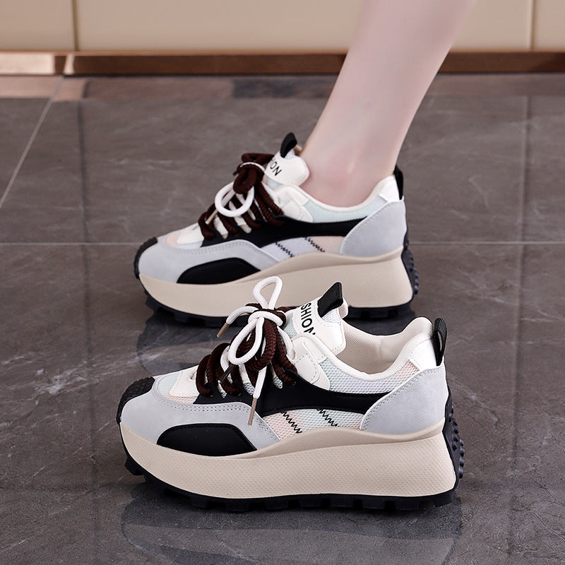 Damen Plateau Sneaker Hoch mit Farbverlauf und rutschfester Sohle Damen Schuhe