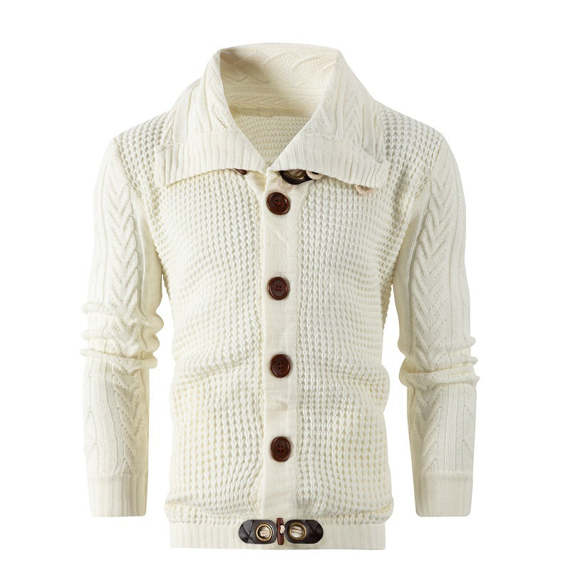 Herren Strickjacke Grobstrick Umschlagkragen Modern