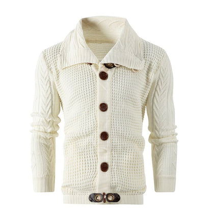 Herren Strickjacke Grobstrick Umschlagkragen Modern
