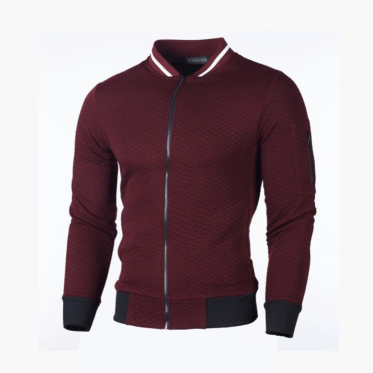 Herren Steppjacke Sportlich Reißverschluss Kontrast