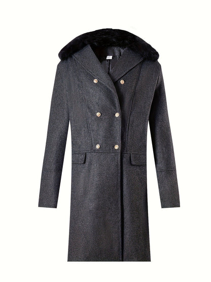 Herren Langmantel Eleganter Fellkragen Luxus Winter
