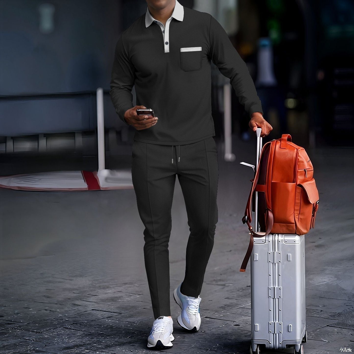 Herren Sportanzug Modern Elastisch Mit Kragen