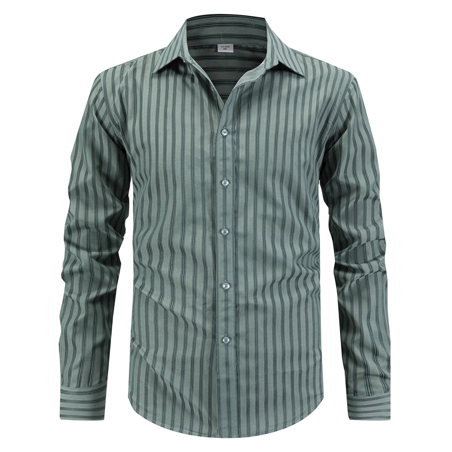 Herren Hemd Langarm Gestreift Baumwolle Modern