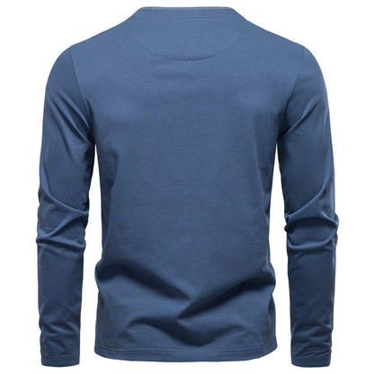Herren Langarmshirt Mit Druckknöpfen Bequem Elegant